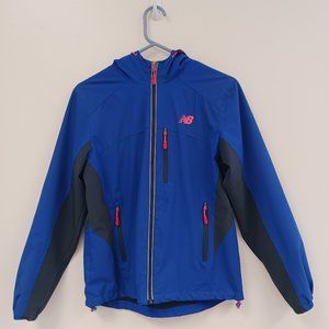 NEW BALANCE Blue Hooded Windbreaker Jacket Size M